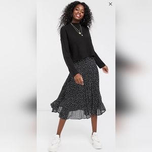 Brave Soul Deli Pleated Midi Skirt